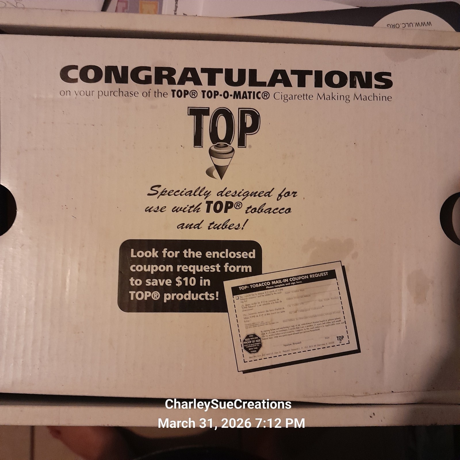 T.O.P. Top-O-Matic Cigarette Rolling Machine