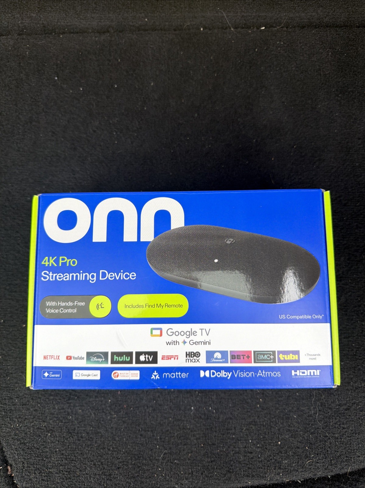 Onn 4K Pro Google TV Black (2026 Model)