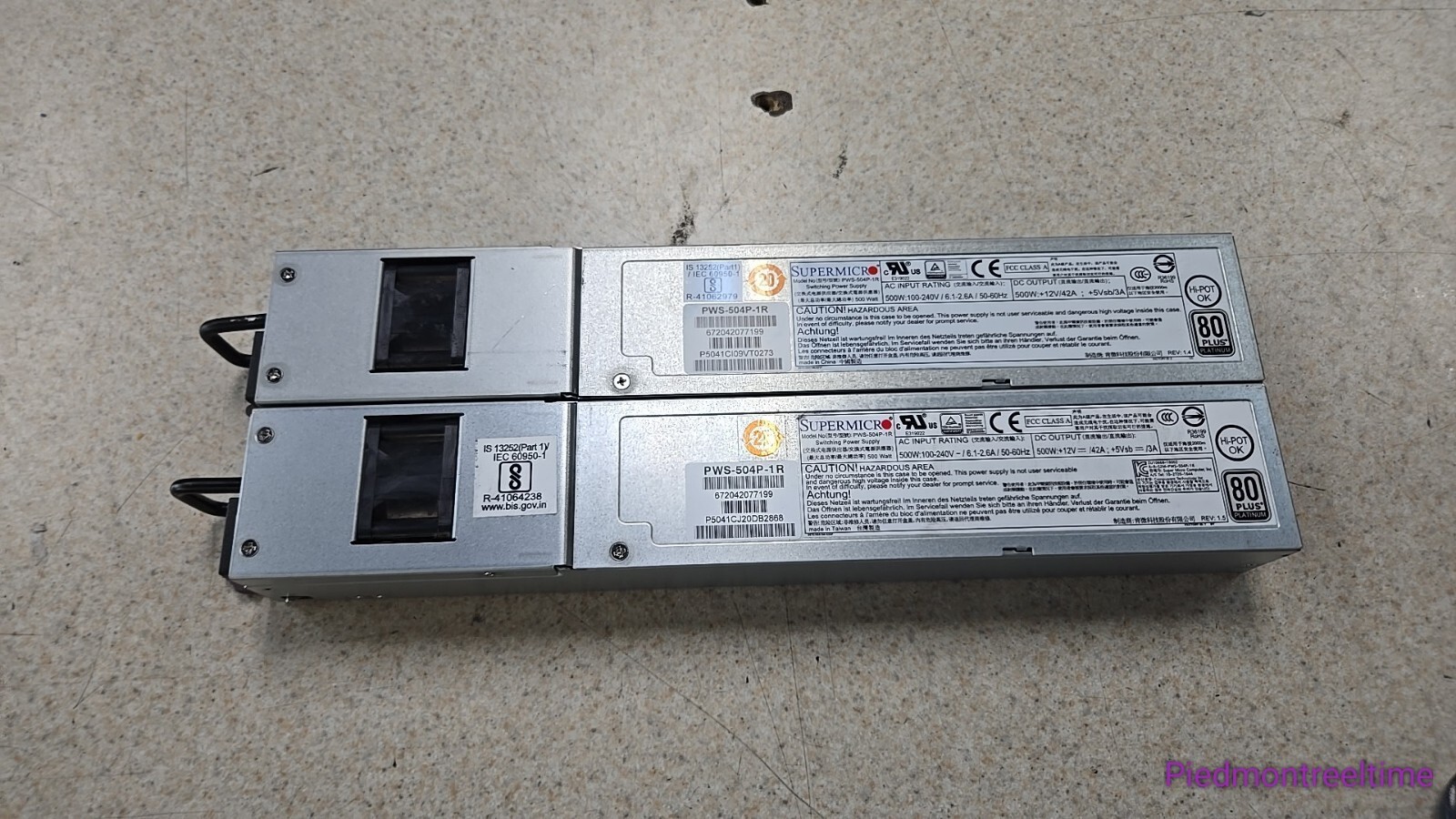 Lot of 2 SuperMicro PWS-504P-1R 500W 80 Plus Platinum Power Supply Tested!
