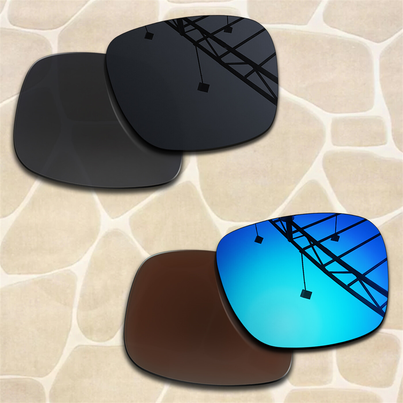 2 Pairs POLARIZED Replacement Lenses for Oakley Holbrook XXL OO9487 61mm Frame