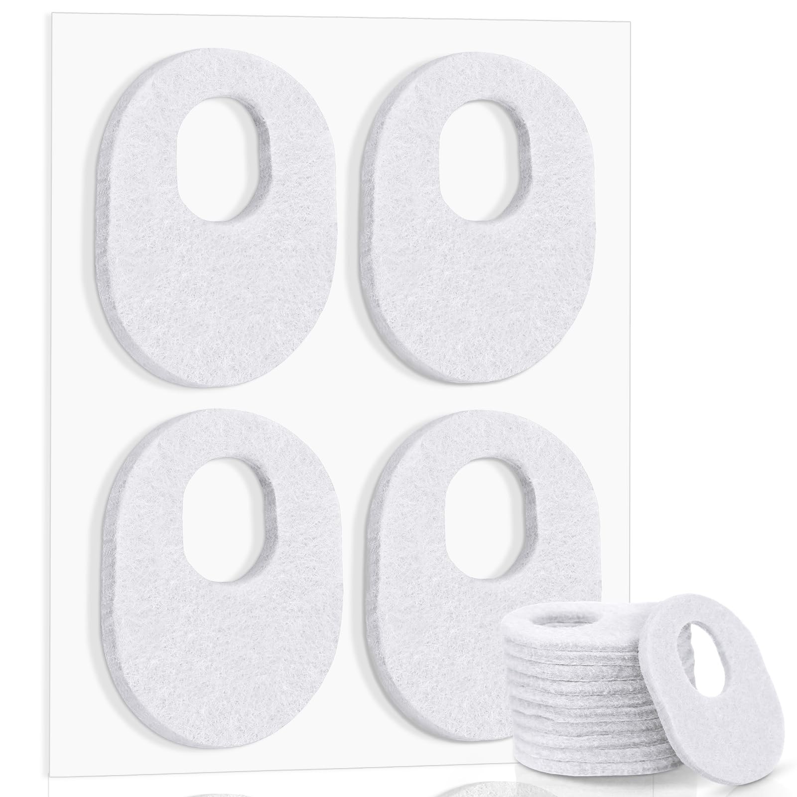 WILLBOND 48 Pack Callus Pads Soft 1/4" Thick Oval Shape Corn 1/8 Inch, White