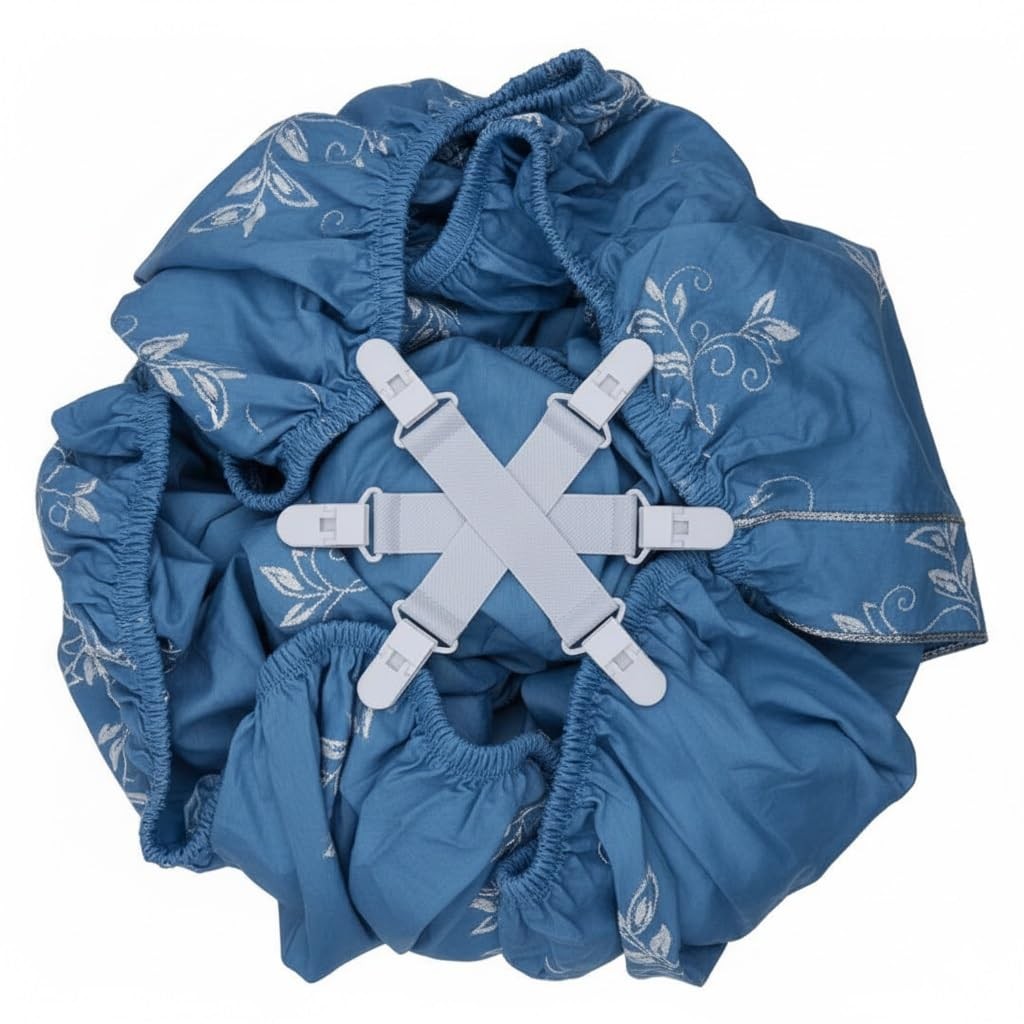 3 Pack Bed Detangler with 6 Clips, Laundry Tangle Preventer for Washer & Drye...