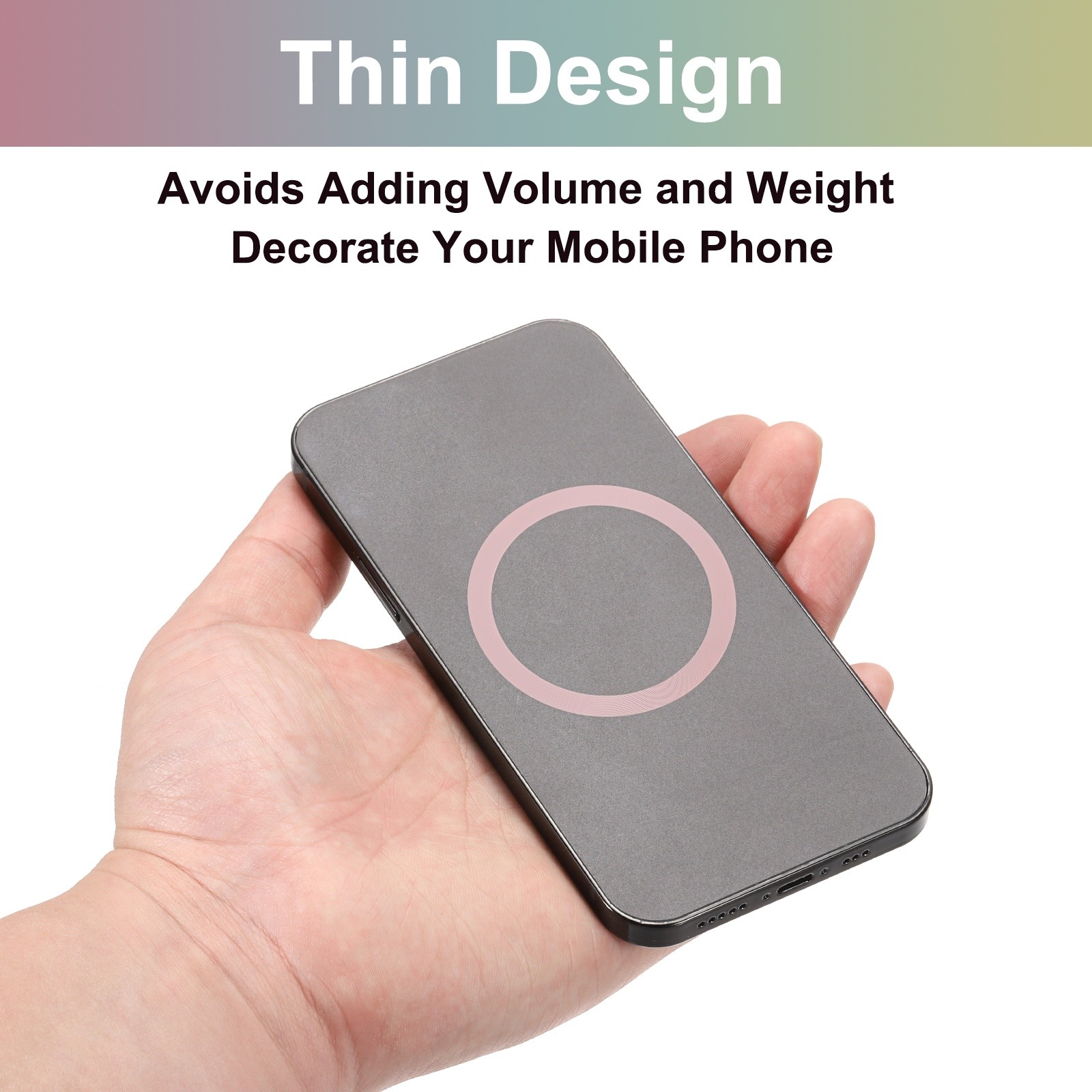 8Pcs Magnetic Adapter Ring, Magnetic Wireless Charger Conversion Kit, Rose Gold