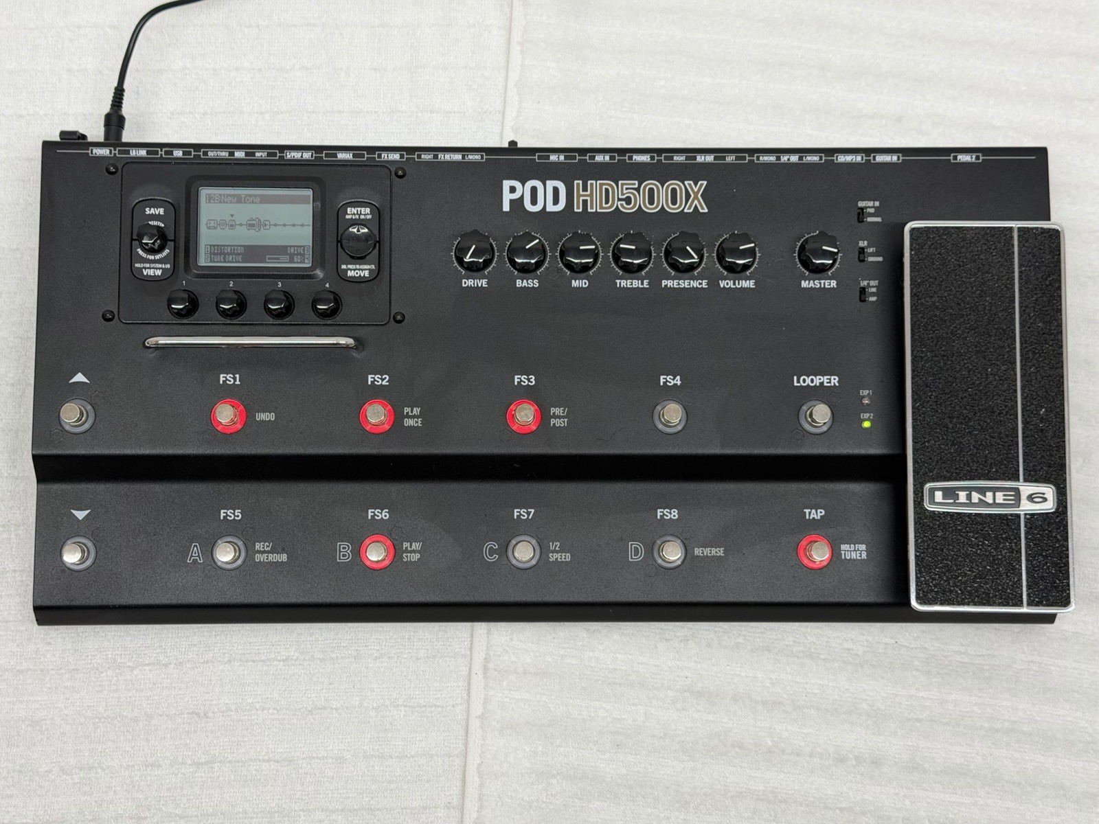 Line 6 POD HD500X Multi-Effect Guitar Pedal Control w/Power Supply