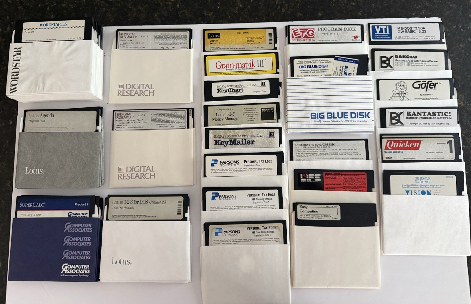 Lot 80+ Floppy 5.25” Disks: Digital Research GEM Lotus 1-2-3 SuperCalc WordStar