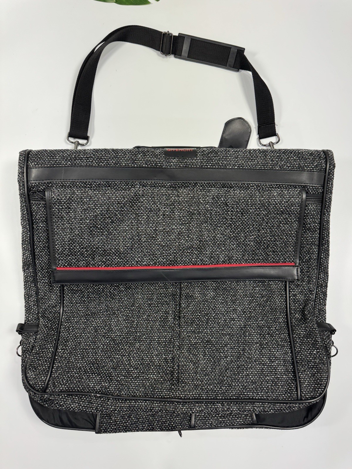 Givenchy Lugguage Weekend Garment Wardrobe Bag Charcoal Grey Tweed - EUC!