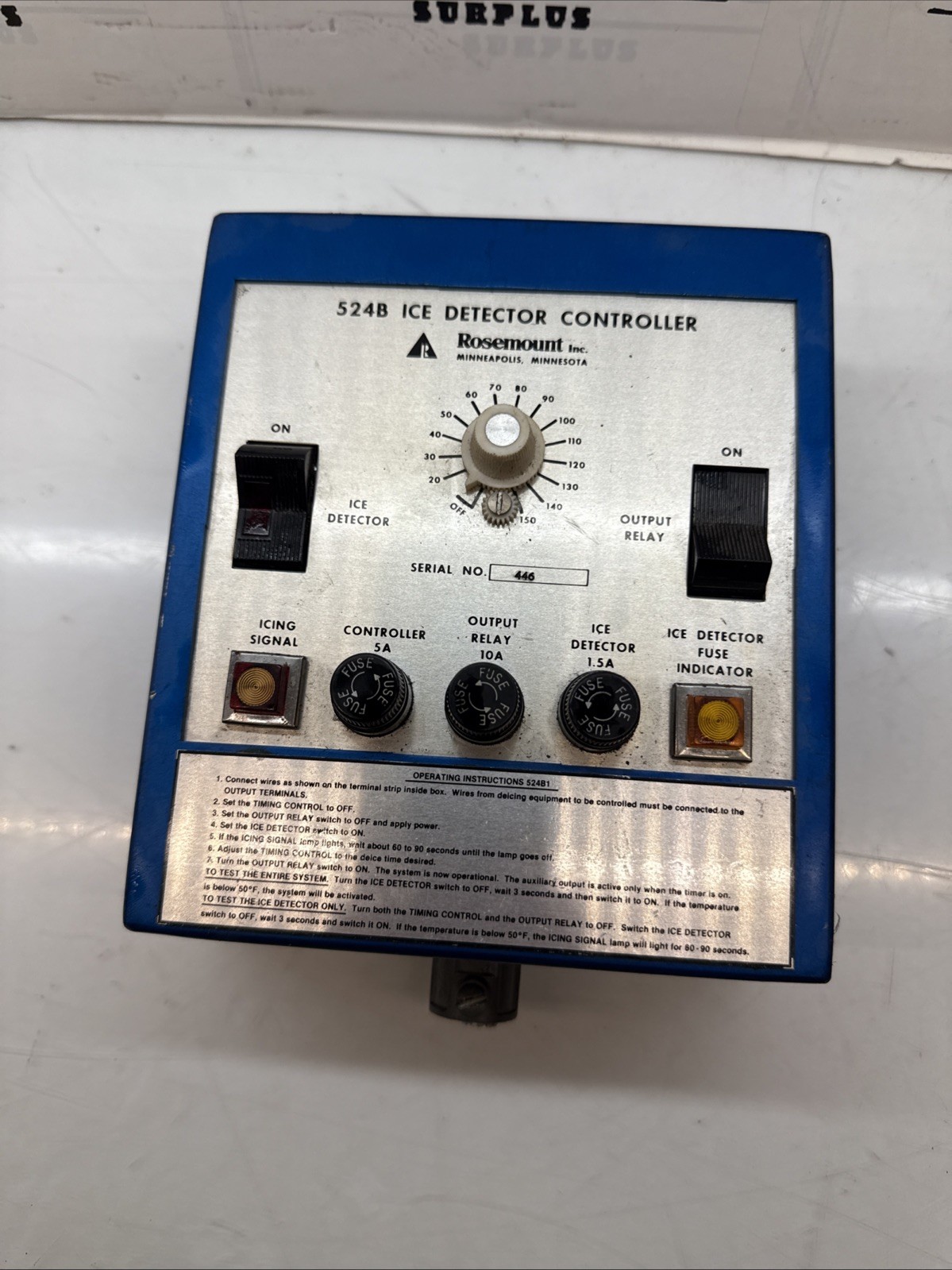 ROSEMOUNT 524B ICE DETECTOR Controller