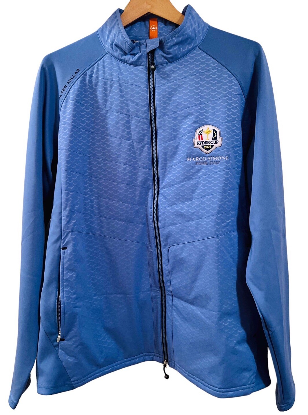 PETER MILLAR RYDER CUP MARCO SIMONE BLUE GOLF JACKET XL NEW TEAM USA BALLMARKS