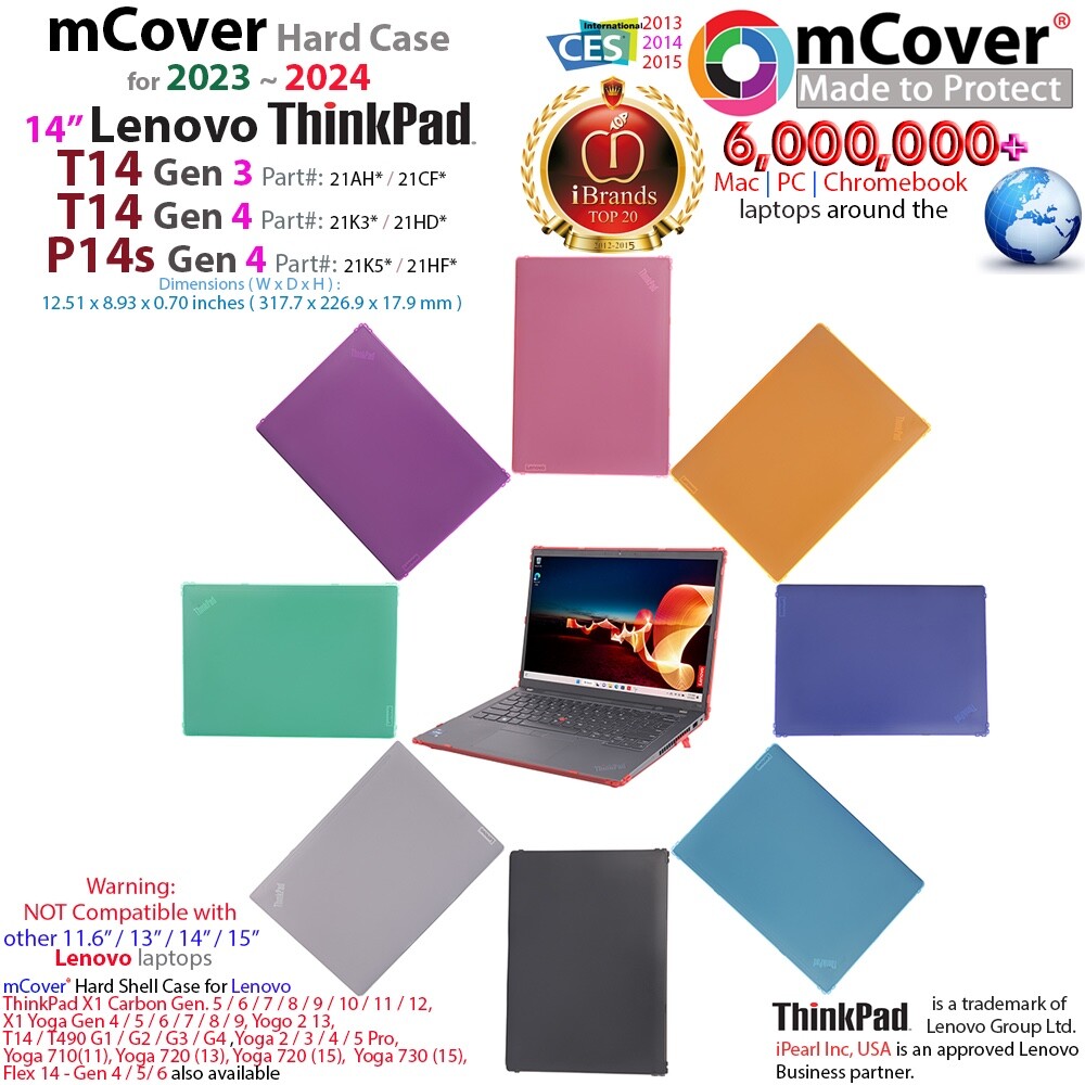 NEW mCover® Case for 2023+ 14" Lenovo ThinkPad T14 G3 G4 / P14s G4 Window Laptop