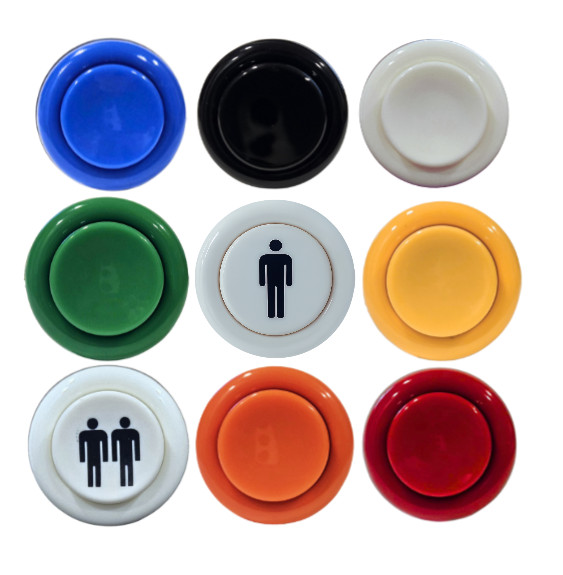 28mm American Style Arcade Push Button – Concave Design - JAMMA/ MAME