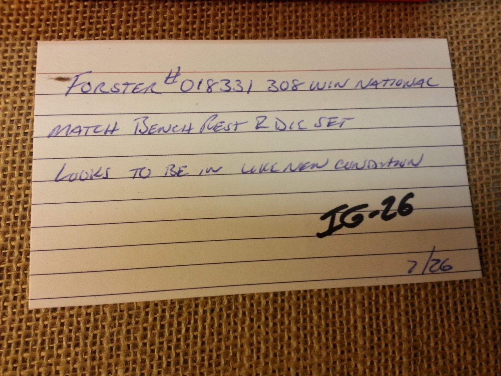 Forster # 018331 308 National Match Bench Rest Reloading Die Set