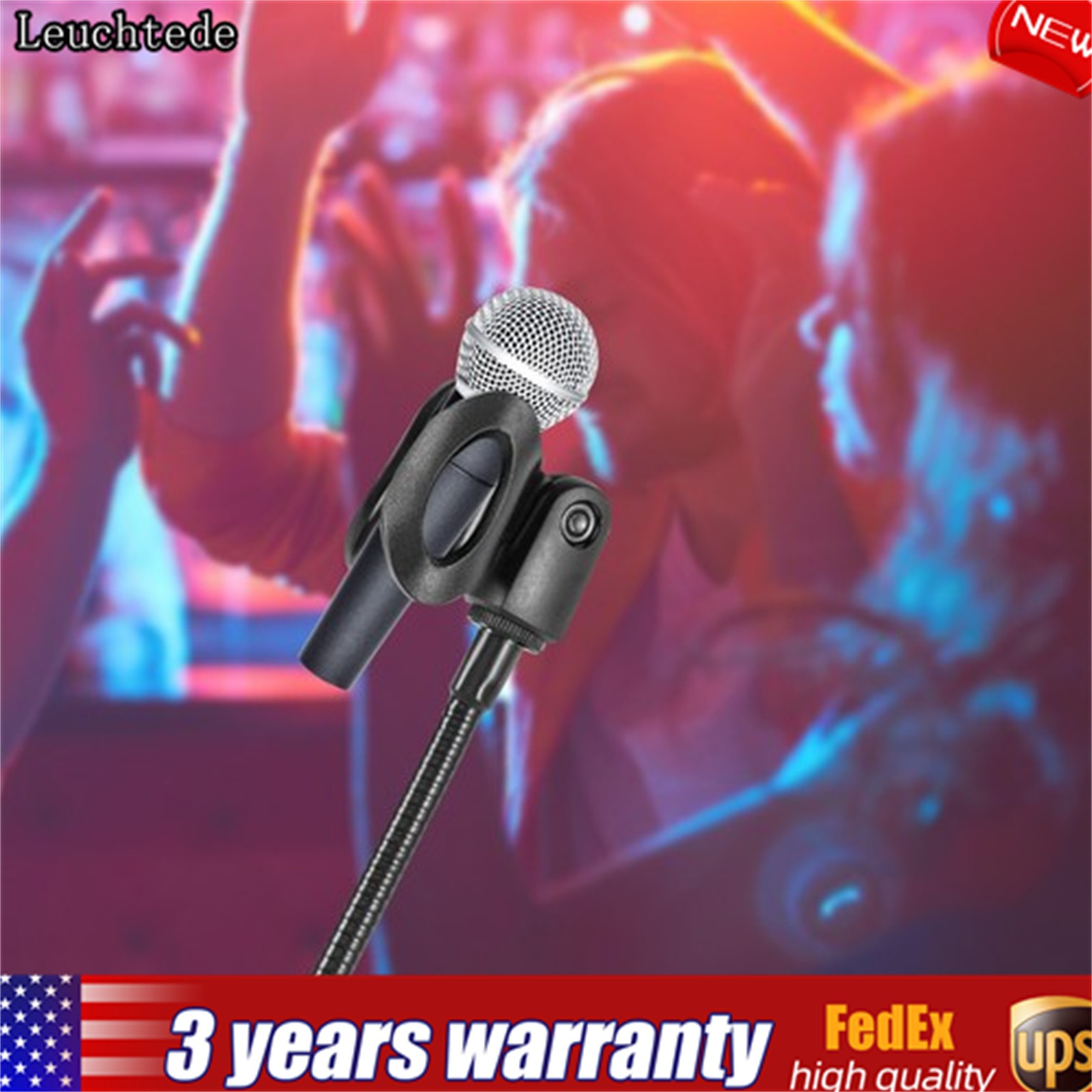 Mic Stand Microphone Clamping Holder with Egg Hole Clip Mic Holder Black
