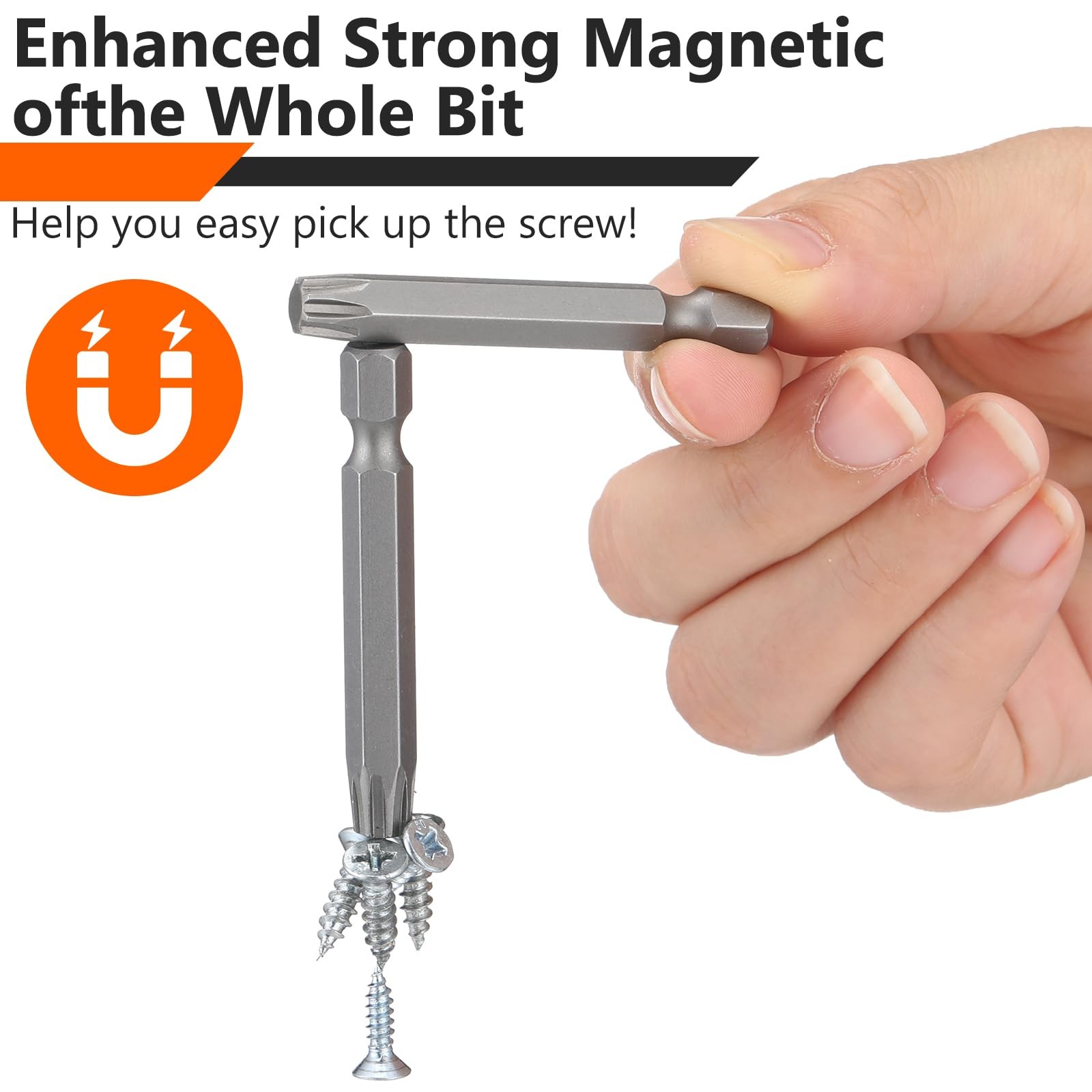4pcs Spider Driver Bits, 8 point star bit 2" length bits S2 Steel Bit Magnetic