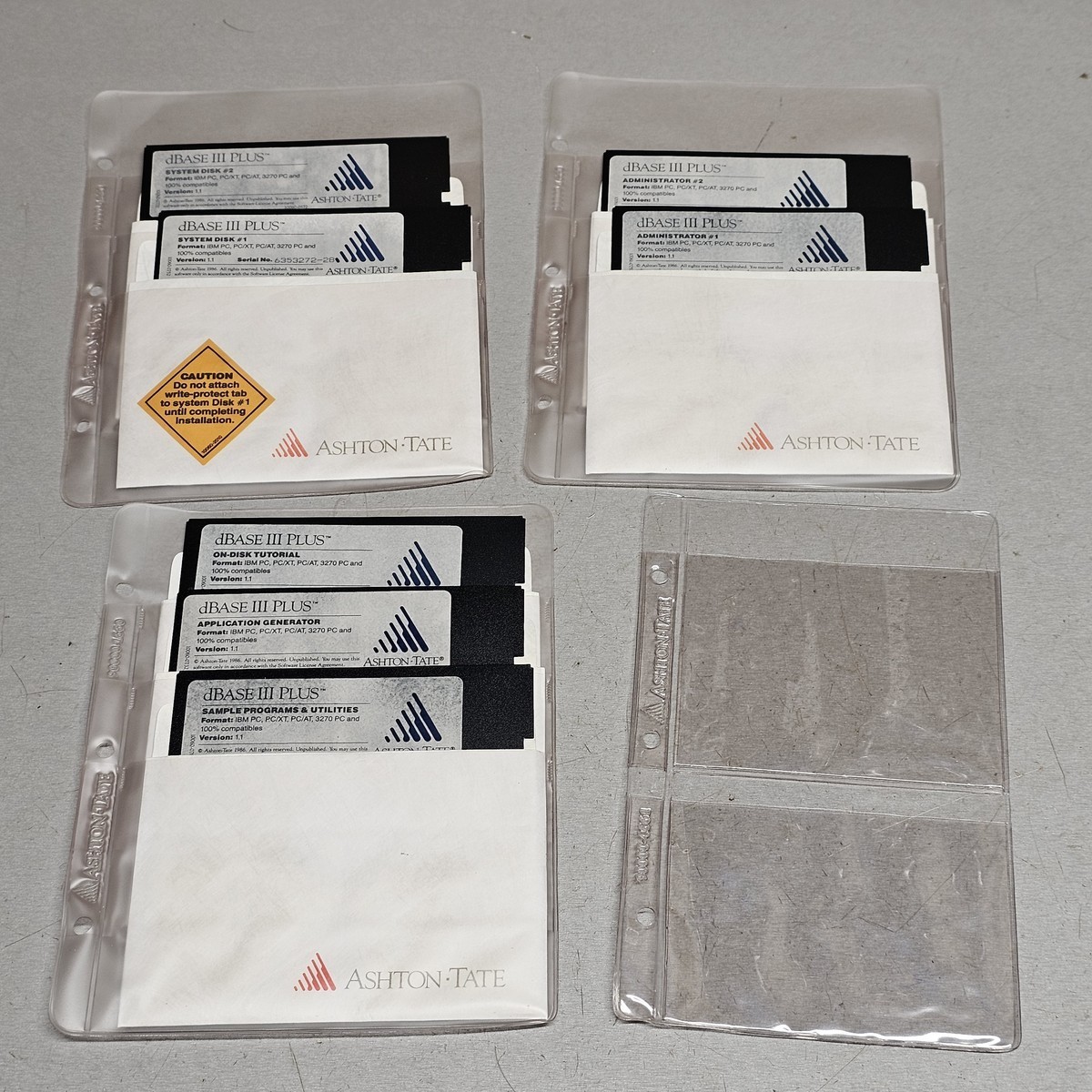 Ashton-Tate dBASE III Plus Software Floppy Disk Lot Vintage PC