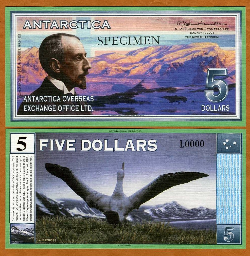 Specimen Antarctica, $5, January 1, 2001, UNC Amundsen, out of print