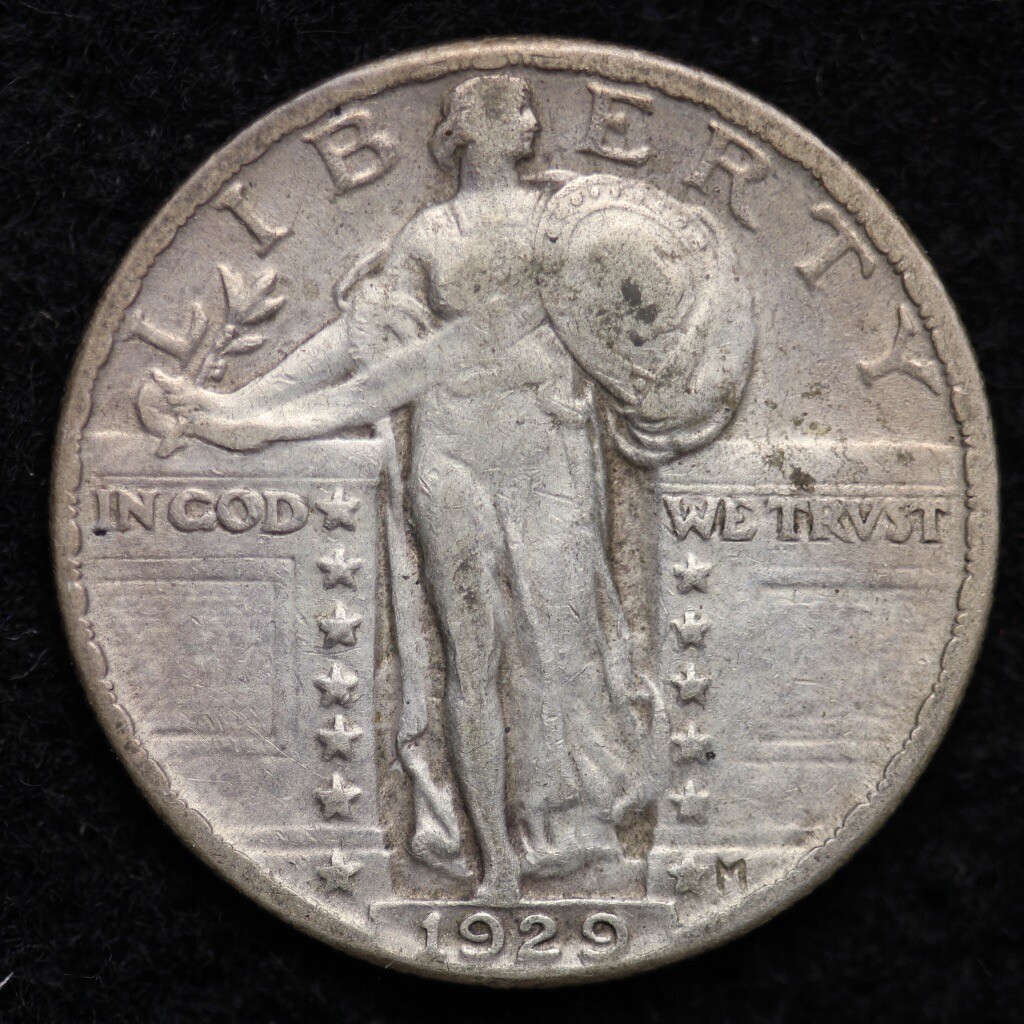 1929 Standing Liberty Quarter CHOICE AU FREE SHIPPING E405 JHT