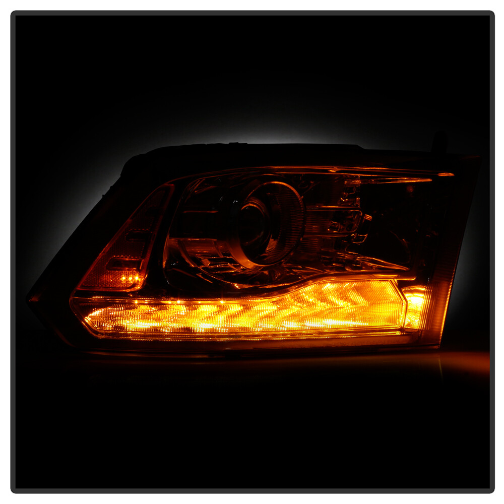 2016-2018 Ram 1500 w/Chrome Trim LED DRL Projector Headlight Headlamp-Passenger