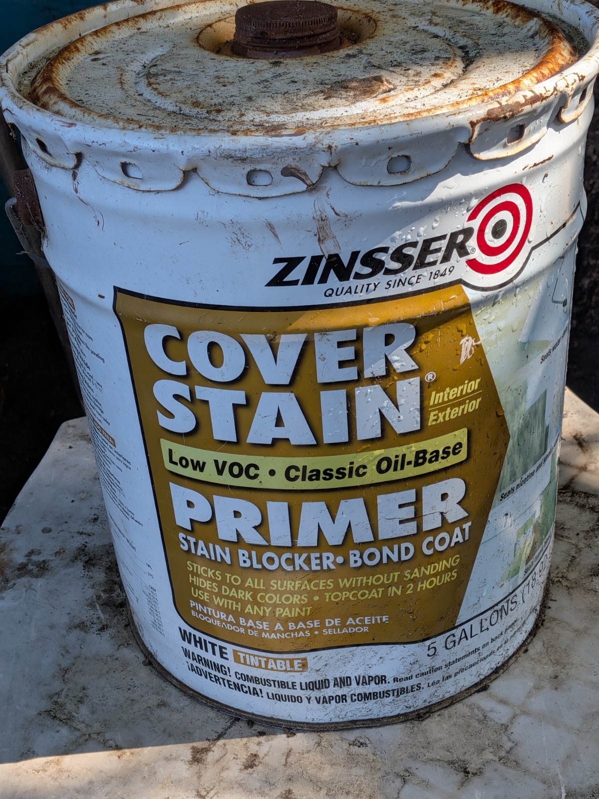 Zinsser Cover-Stain 5 Gallons  Oil-Base Interior/Exterior Stain Blocker Primer