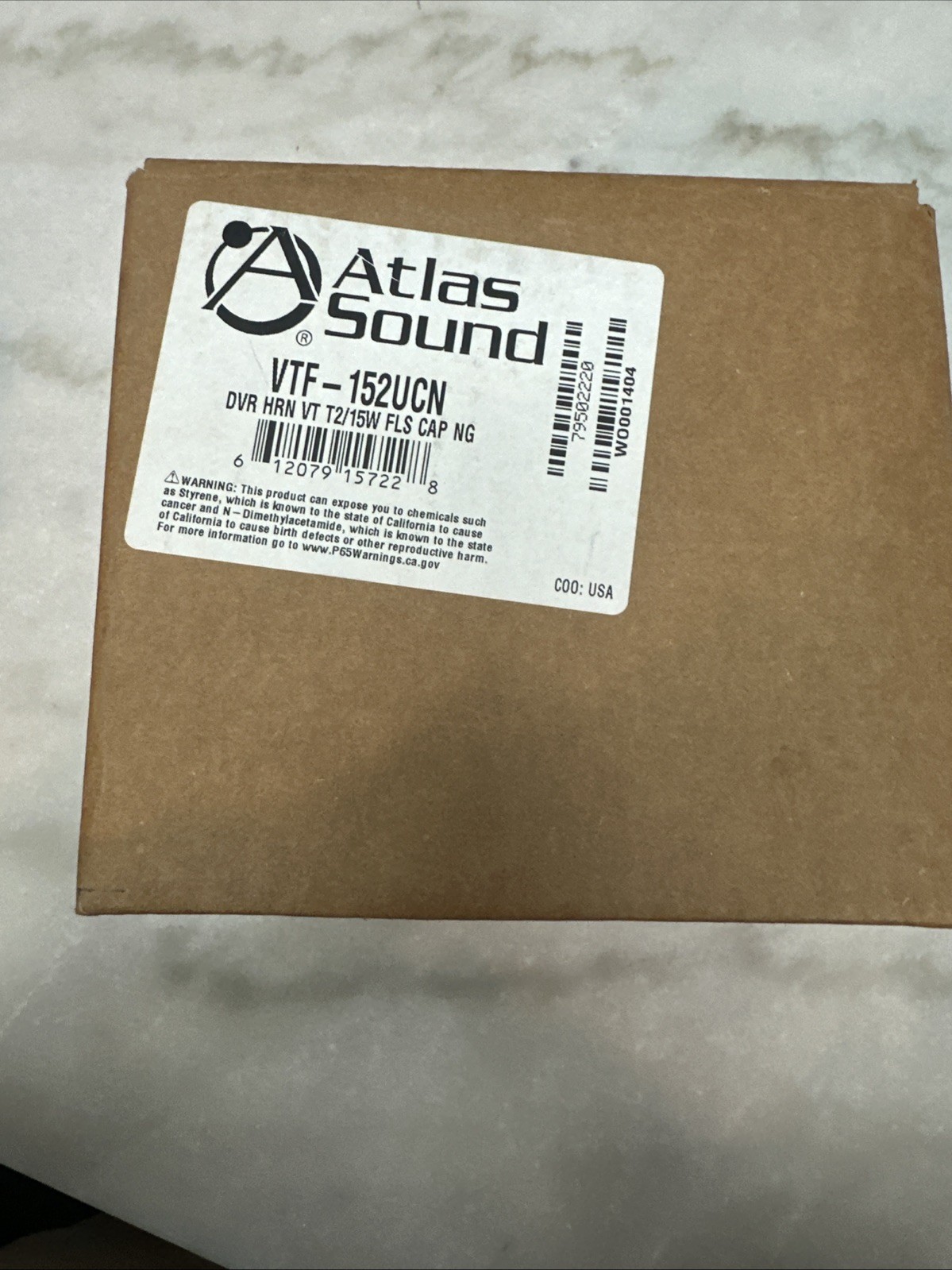 Atlas Sound VTF-152UCN DVR HRN VT T2/15 FLS Cap NG