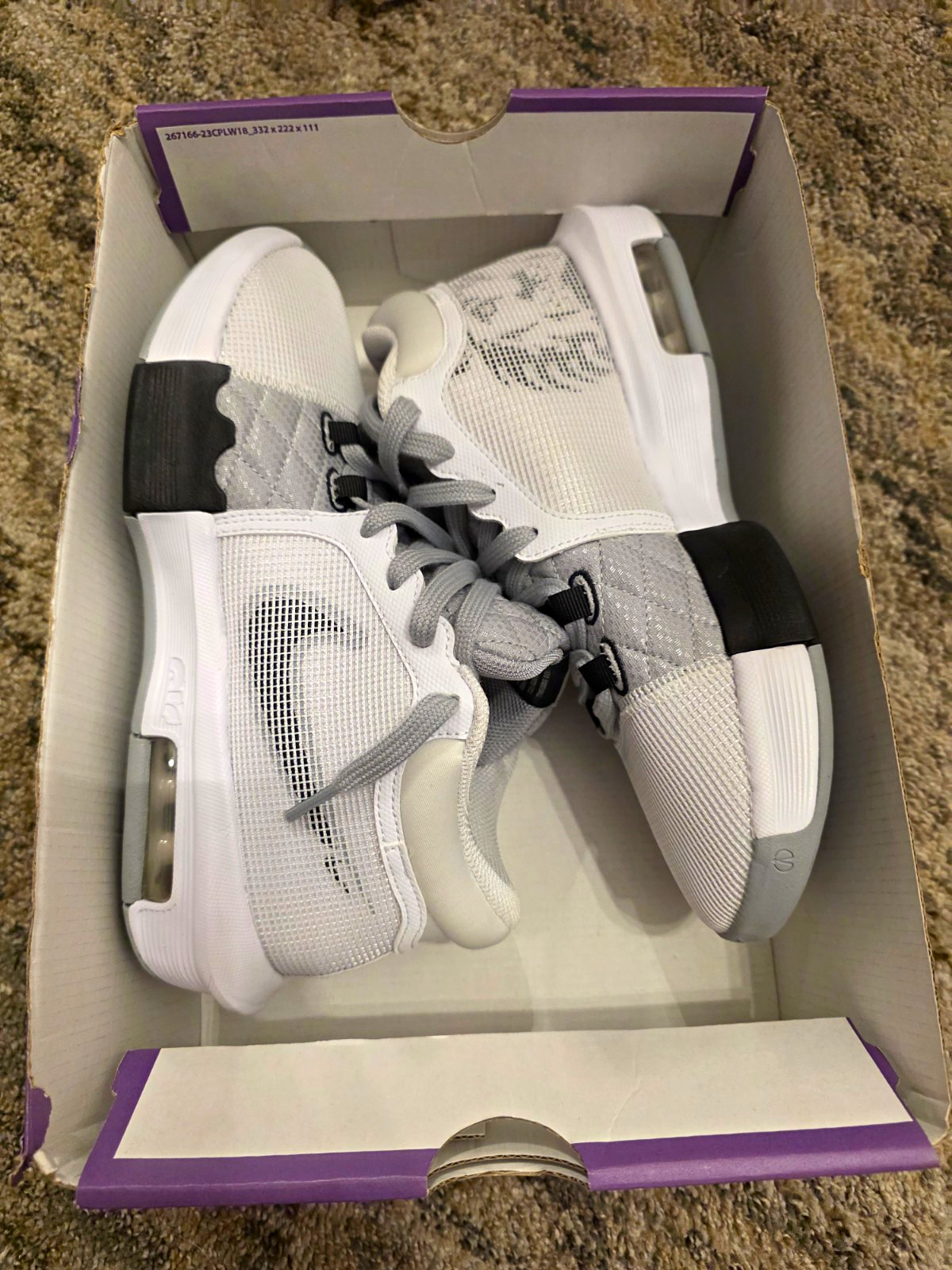 Nike LeBron Witness 8 White/Light Smoke Grey/Black Mid Top Mesh FB2239-100