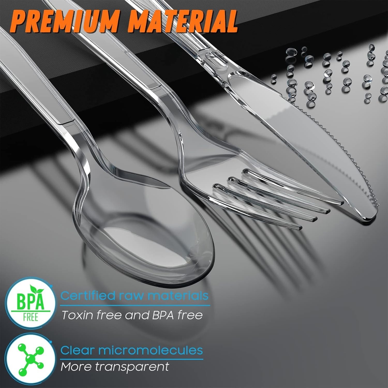 Heavy Duty Clear Plastic Silverware Set - 360 Count for Parties & Events