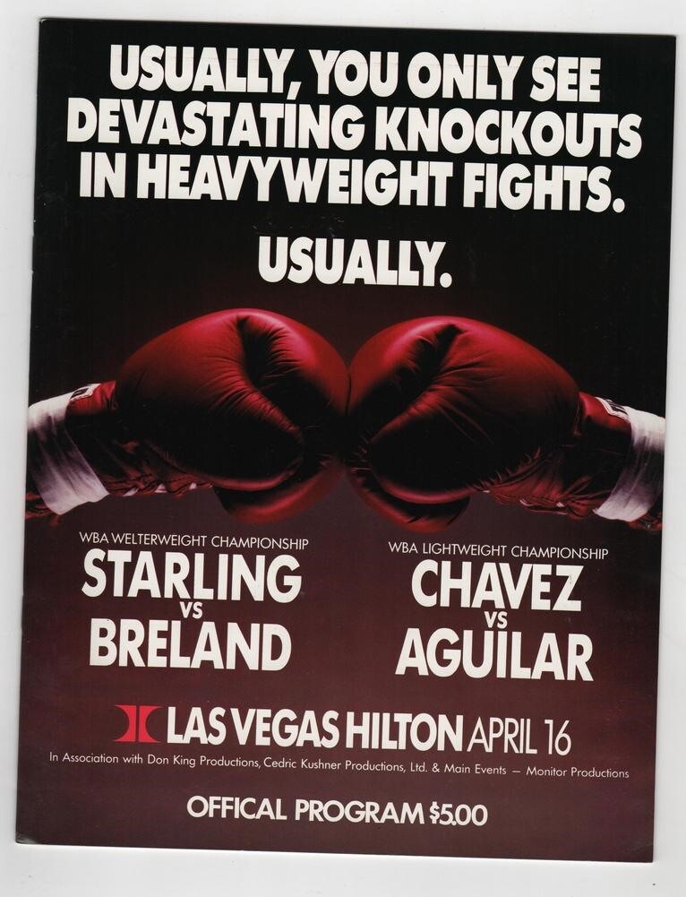 1988 Julio Cesar Chavez v Rodolfo Aguilar Program 4/16 Las Vegas Hilton NMT