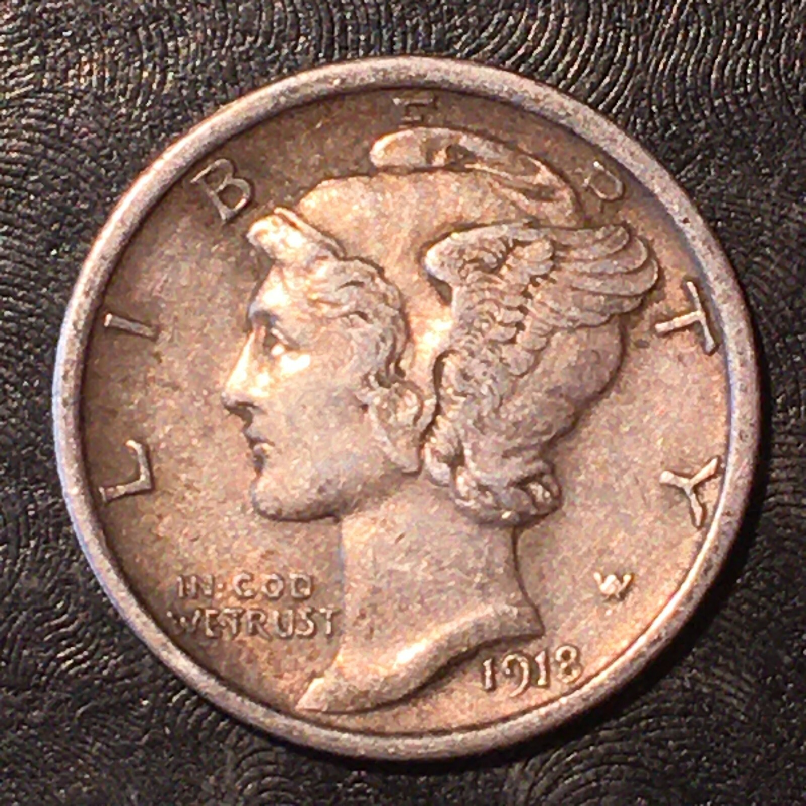 1918 Silver Mercury Dime - High Quality Scans #K790