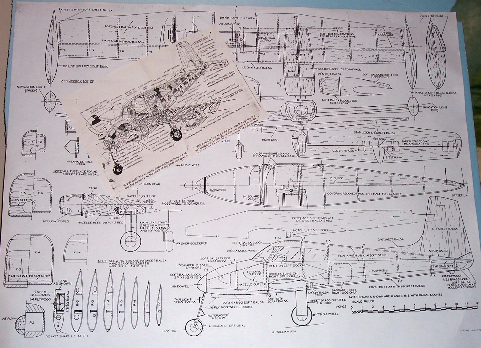 CESSNA 310A PLAN + CONSTRUCTION ARTICLE & SCALE DATA to Build UC Model Airplane
