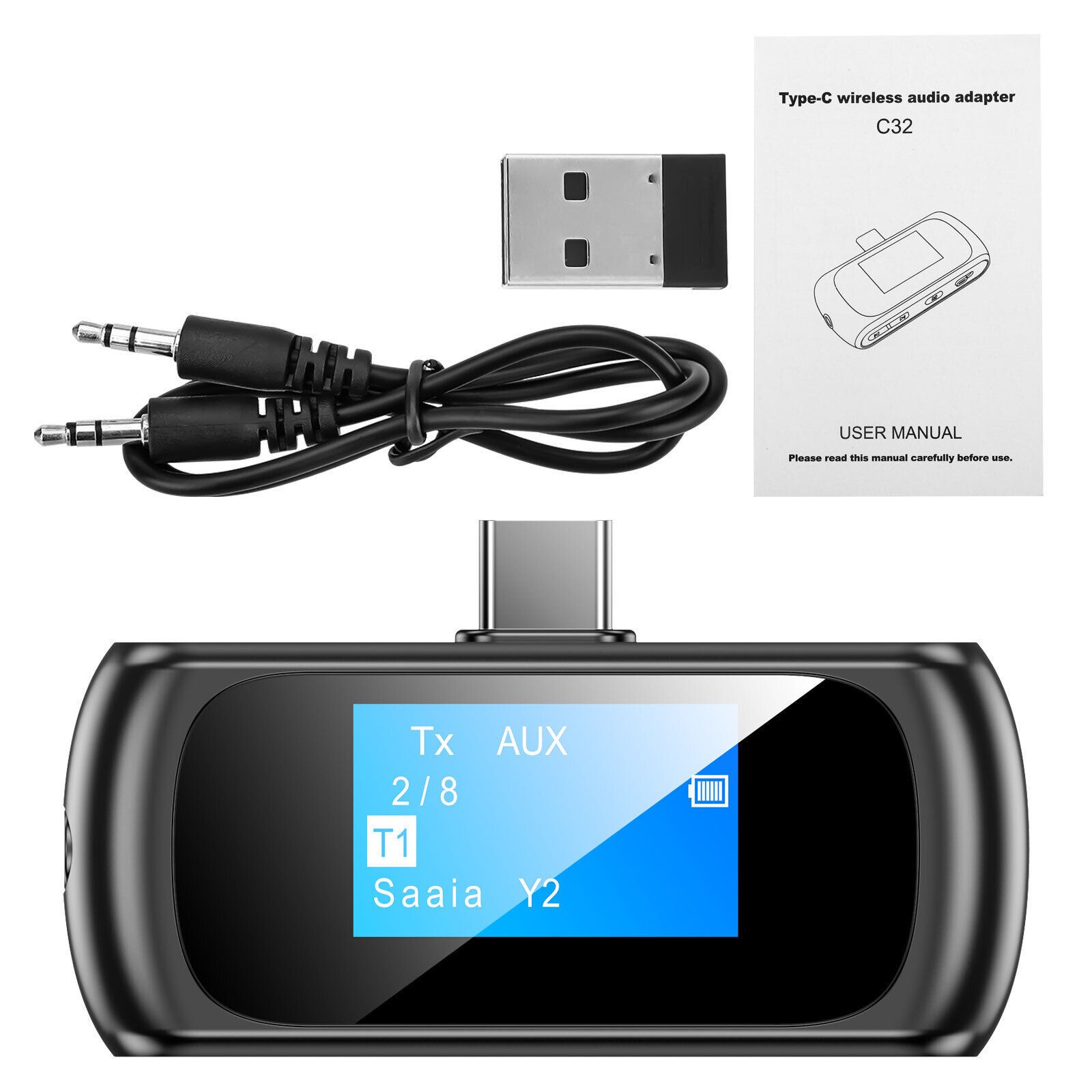 Bluetooth Transmitter Receiver With LCD Display Screen For Switch PS TV PC