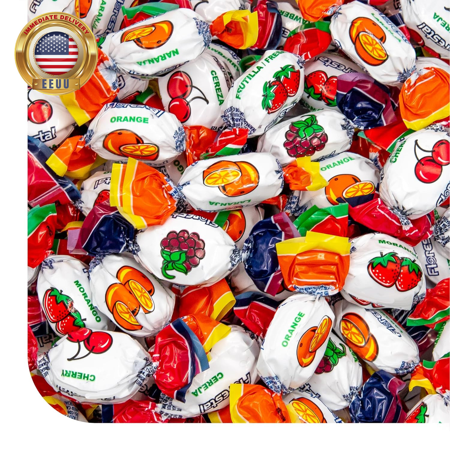 Assorted Fruit Hard Candy - 1 Pound Pack - Hard Candies Individually Wrapped - O