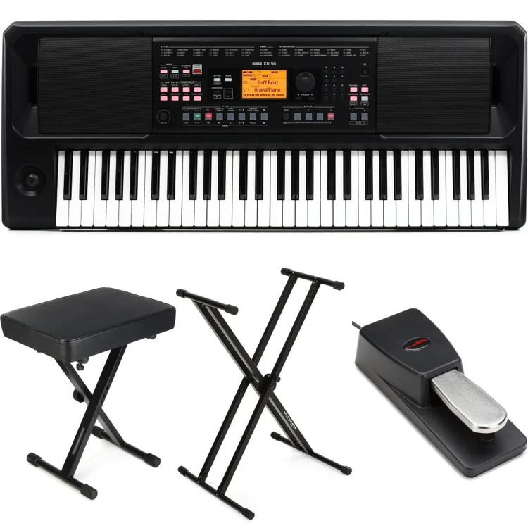 Korg EK-50 61-key Arranger Keyboard Essentials Bundle
