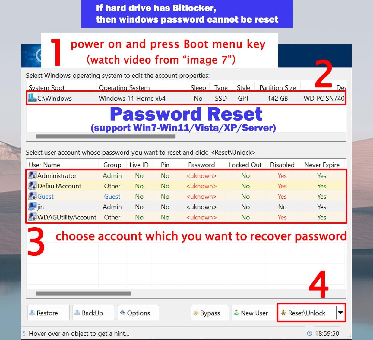 32GB - Bootable Windows 10&11, USB Driver 3.2Gen for Reinstall Windows, Reset Pa