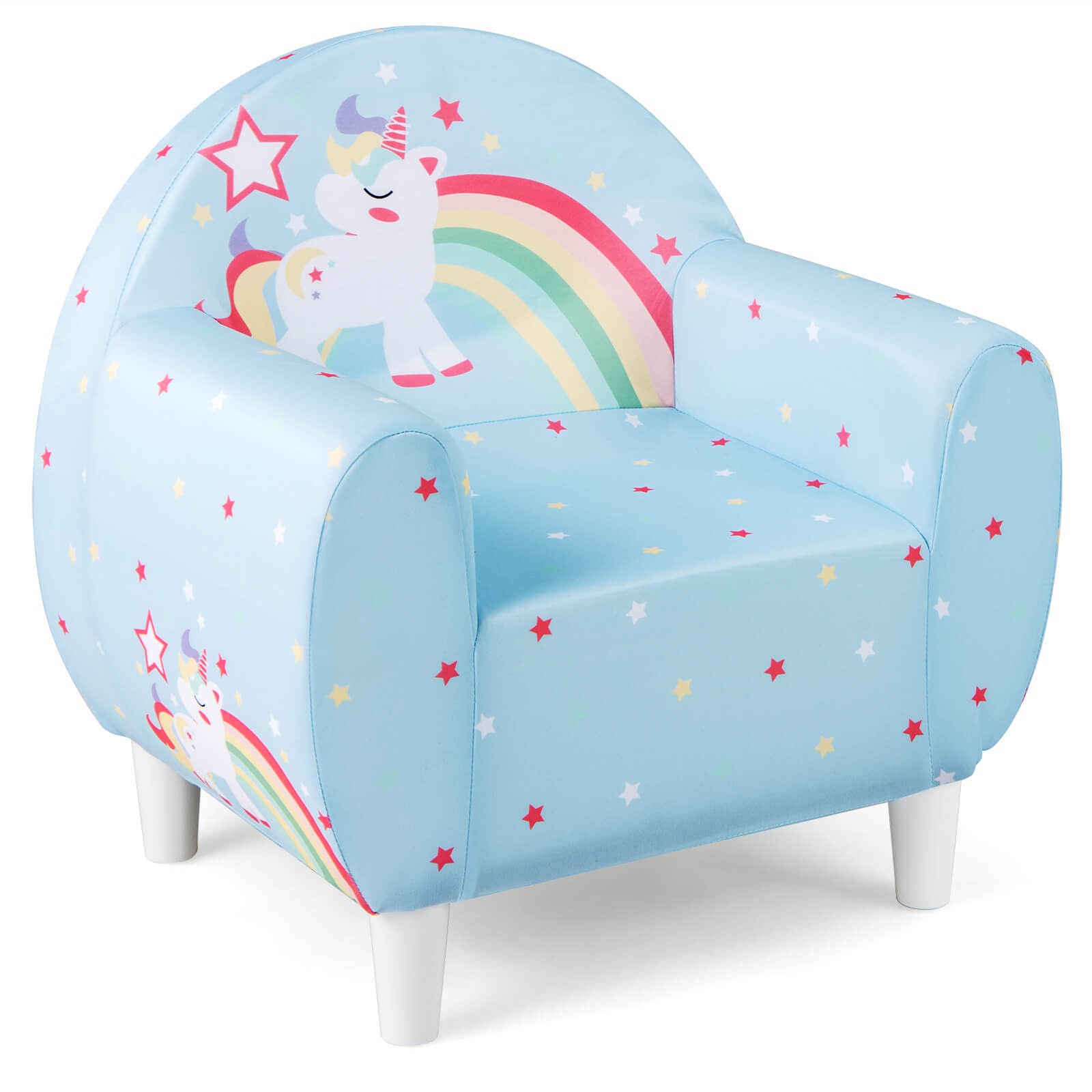 Kids Sofa w/Breathable Spandex Fabric High-density Sponge Filling for Boys Girls