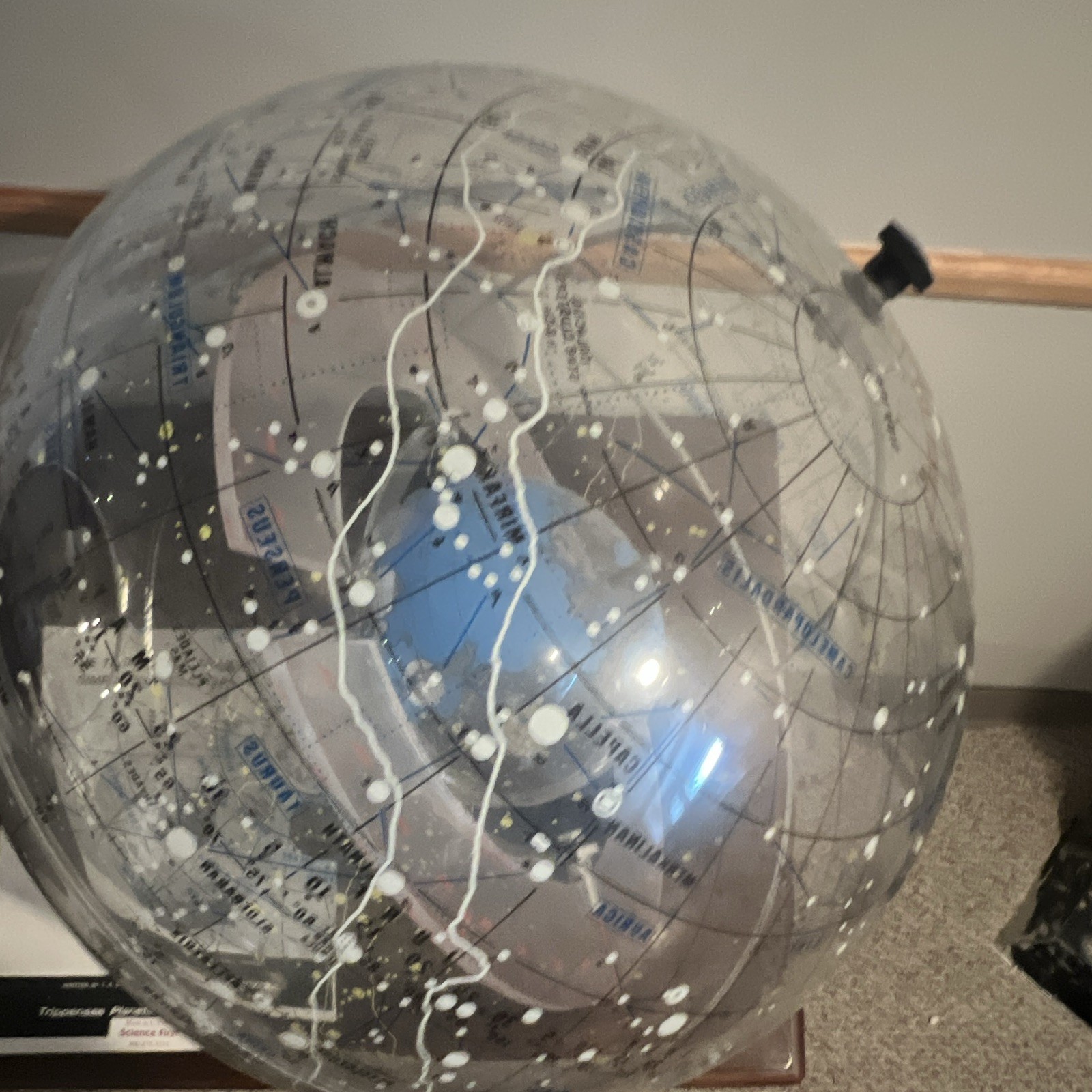 Trippensee Transparent Simplified Celestial Globe Clear Plastic Tabletop w/ Base