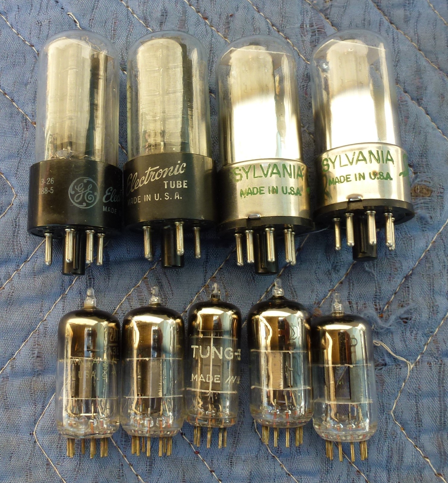 Lot Of 9 Vintage Vacuum Tubes Removed From a Heathkit O-8 Oscilloscope