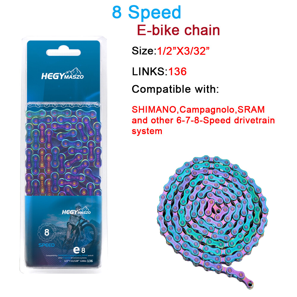 KMC e8 Electric Bike 8 Speed ebike Chain SUMC MTB/Road E-Bike Chains 136 Links