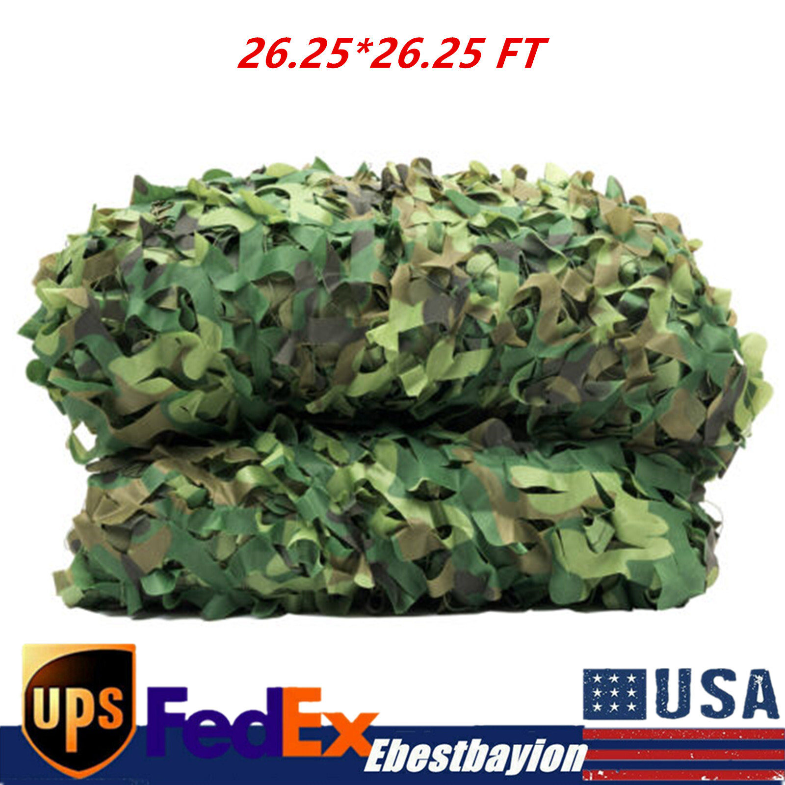Camouflage Netting 26 X 26 Ft Camo Net Woodland Net For Military Camping Hunting