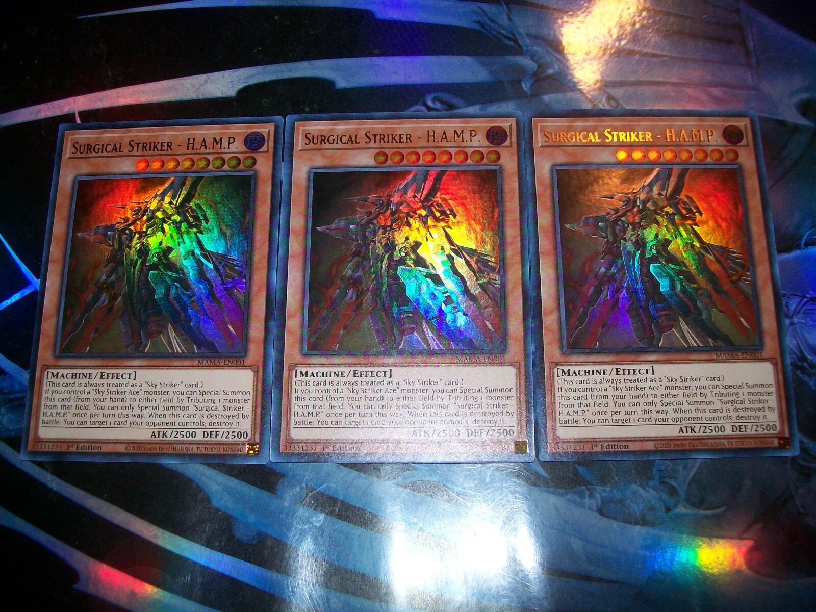 3x Surgical Striker - H.A.M.P.  1st Edition Ultra Rare MAMA-EN001 Yu-Gi-Oh!
