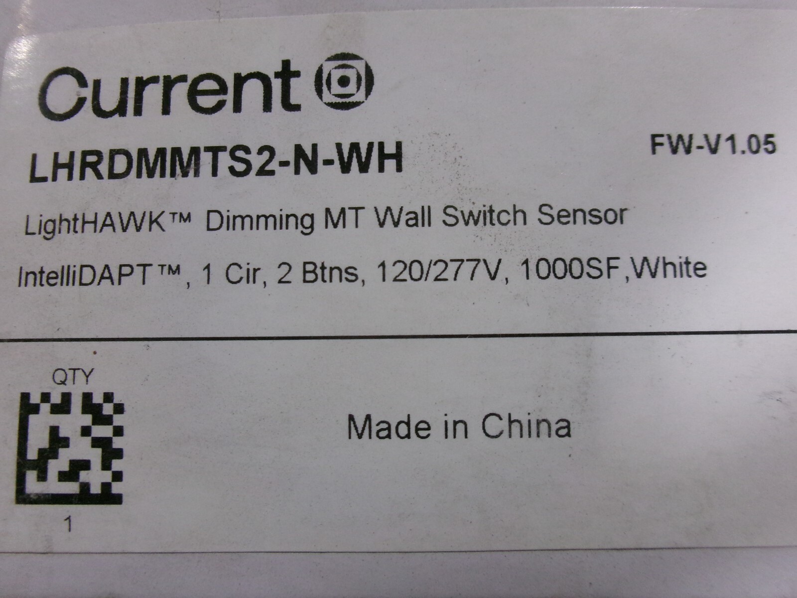 NEW CURRENT LHRDMMTS2-N-WH DIMMING MT WALL SWITCH SENSOR