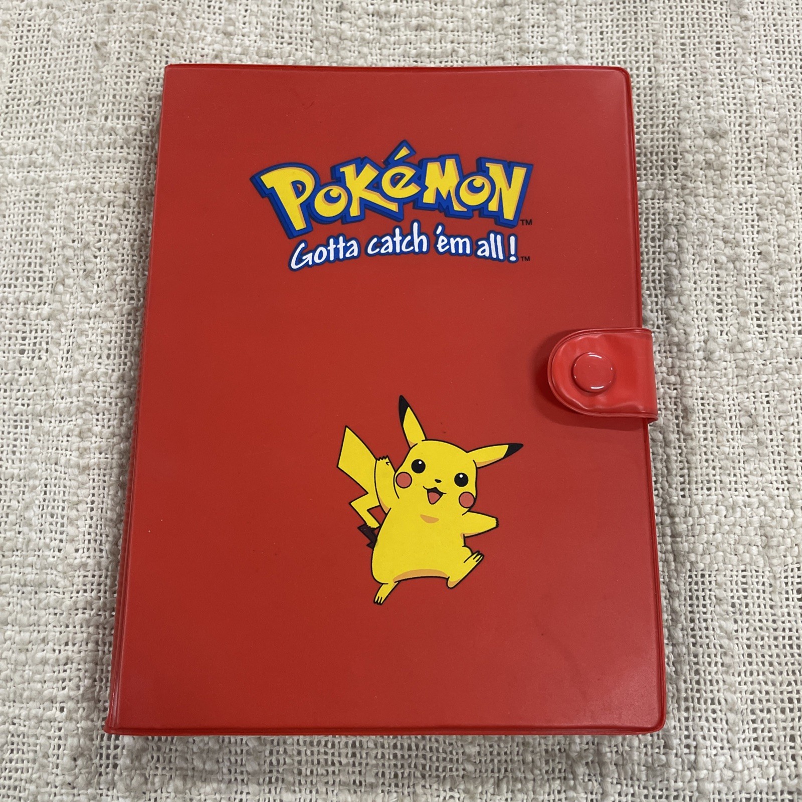 Vintage Red Pikachu Pokemon Card Holder Sleeve Book