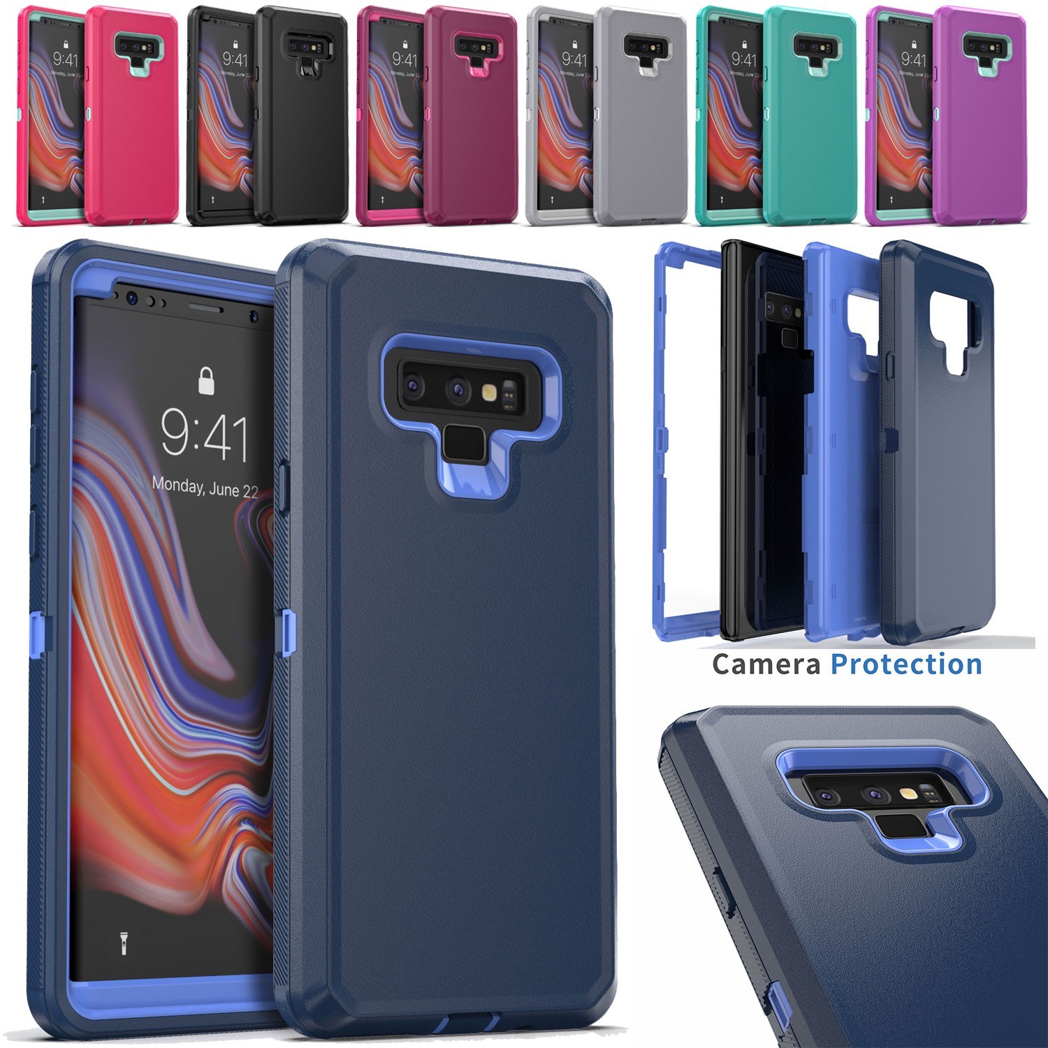For Samsung Galaxy Note 9 Heavy Duty Case Rugged Rubber Soft & Hard Phone Cover