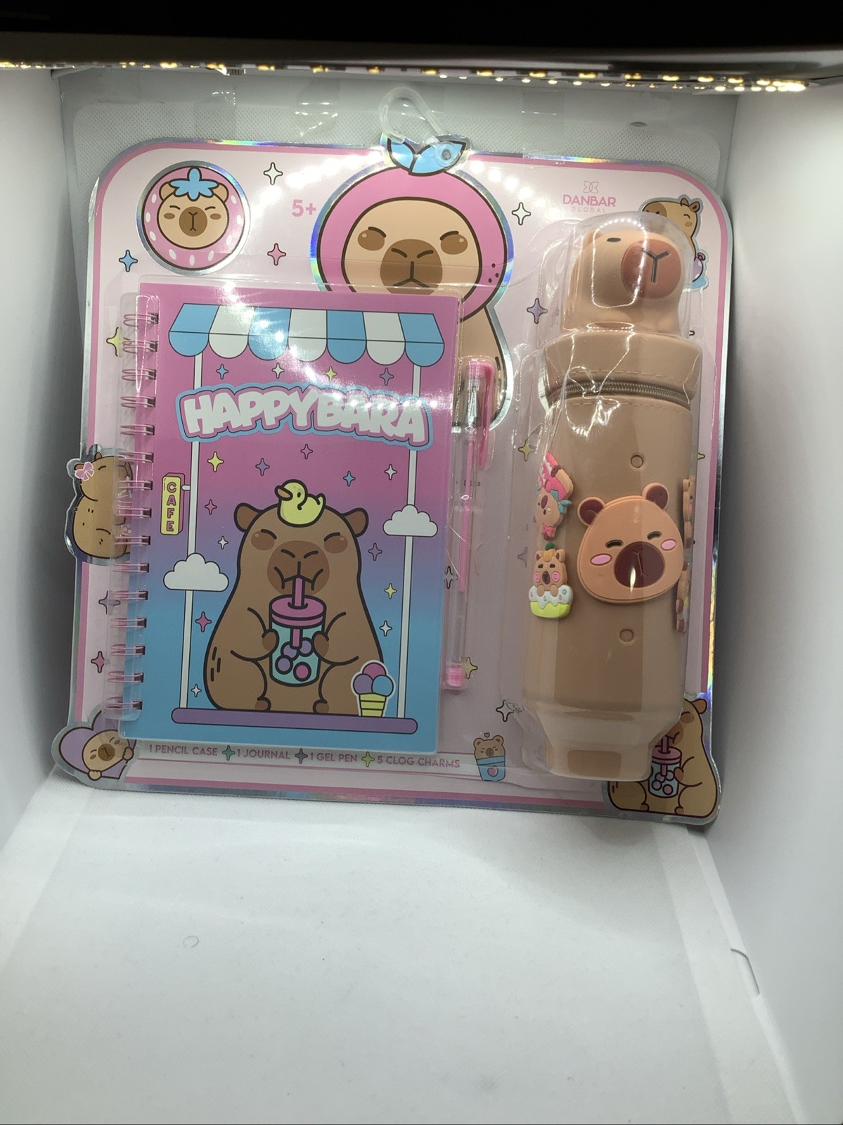 NEW Danbar Global Stationary Set W/ HappyBara Capybara Journal Pencil Case  Gel