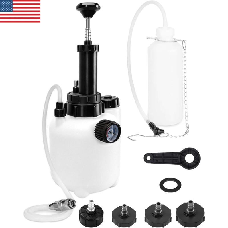 3L Brake & Clutch Bleeder Bleeding Vacuum Pump Kit Pneumatic Fluid Bottle Tool