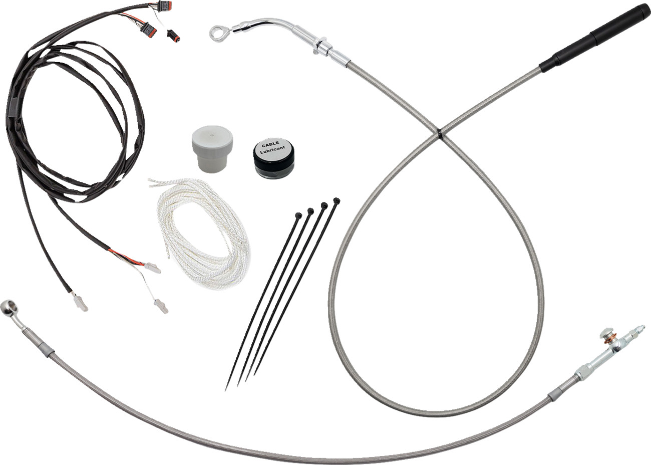FAT BAGGERS INC. EZ Install Kit - 12" Handlebars - Upper Clutch - Braided