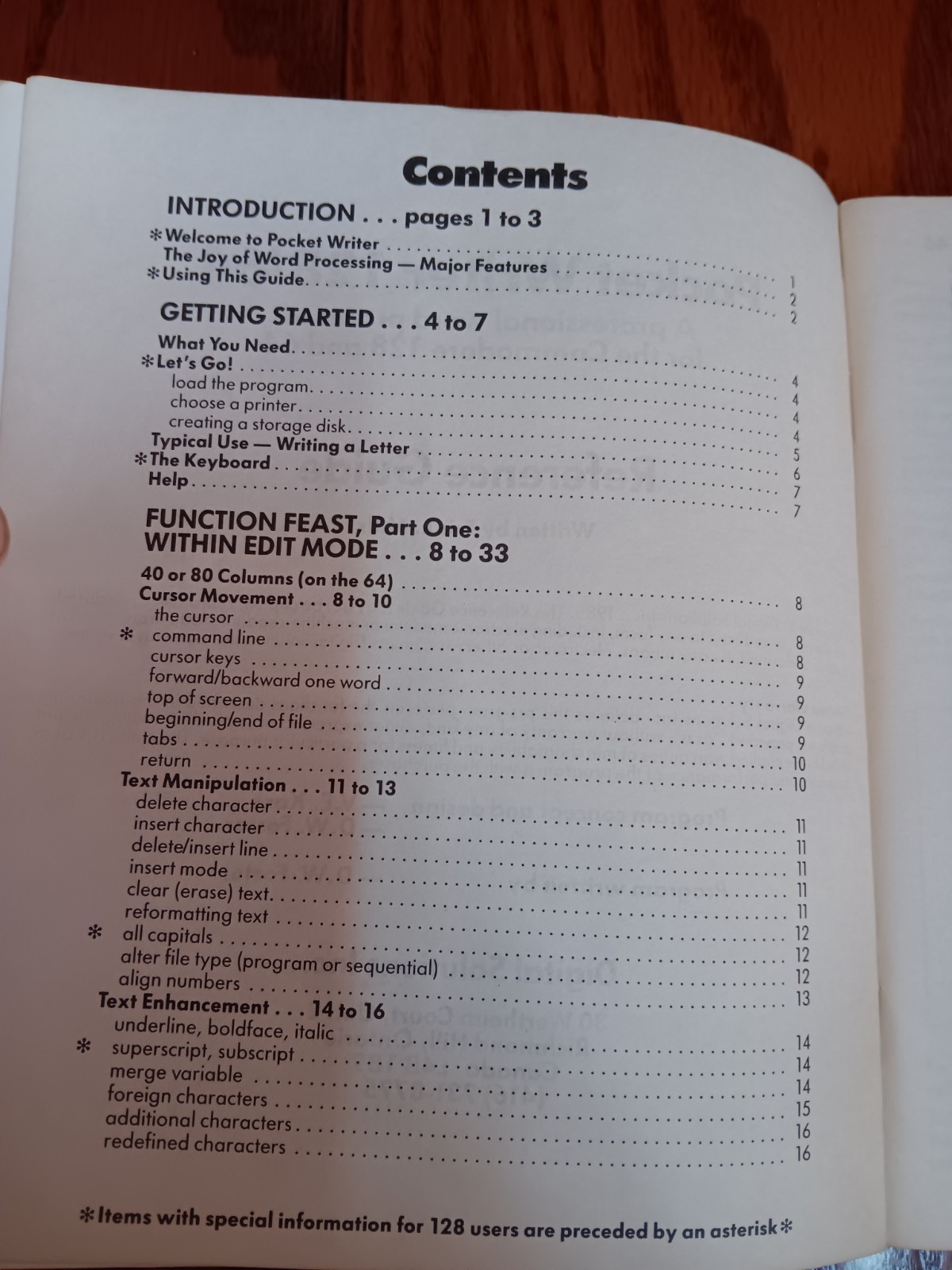 Commodore 128/64 Pocket Writer/Filer/Planner Three Reference Guides