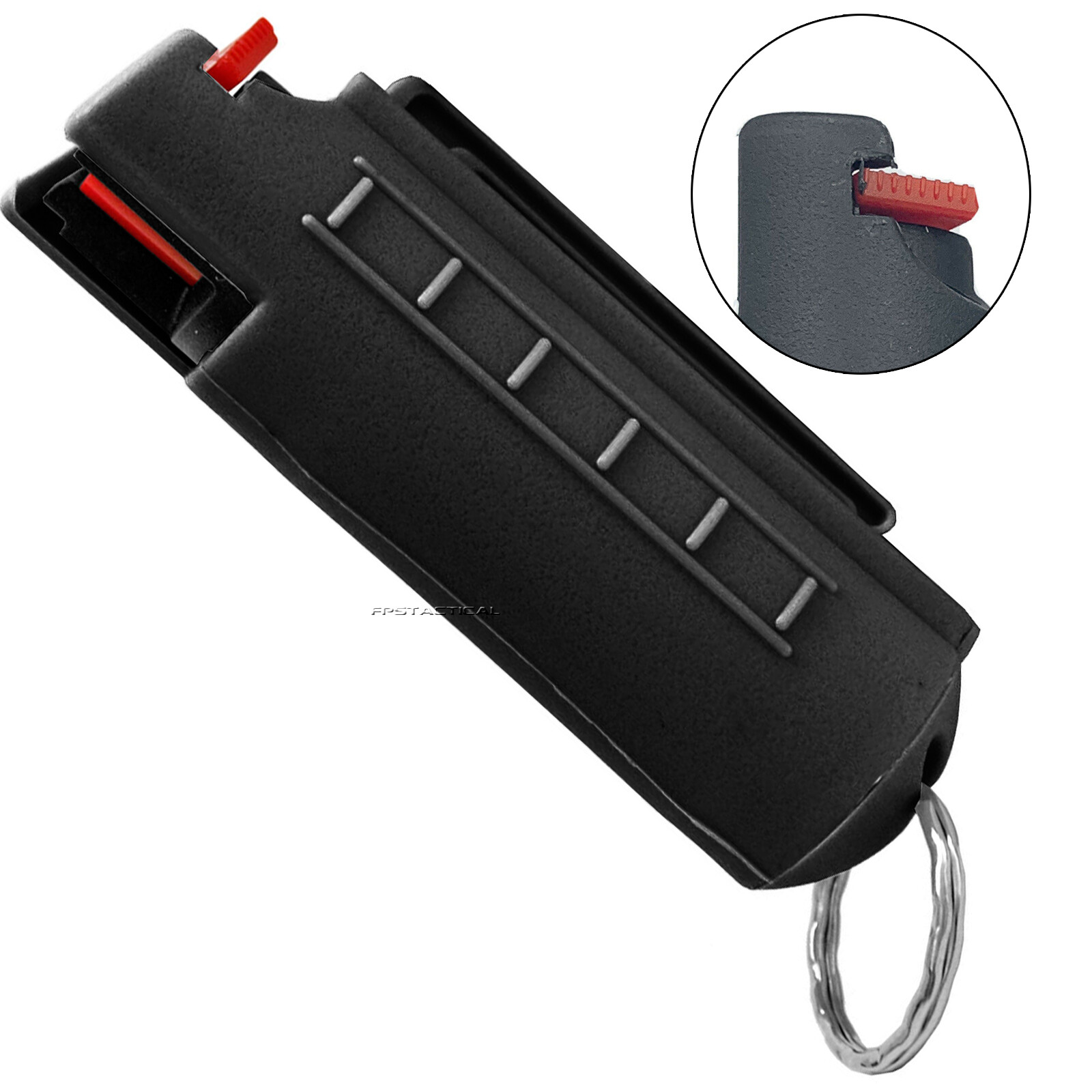 Survivor USA Pepper Spray Self Defense Keychain with Hard Shell Case Black