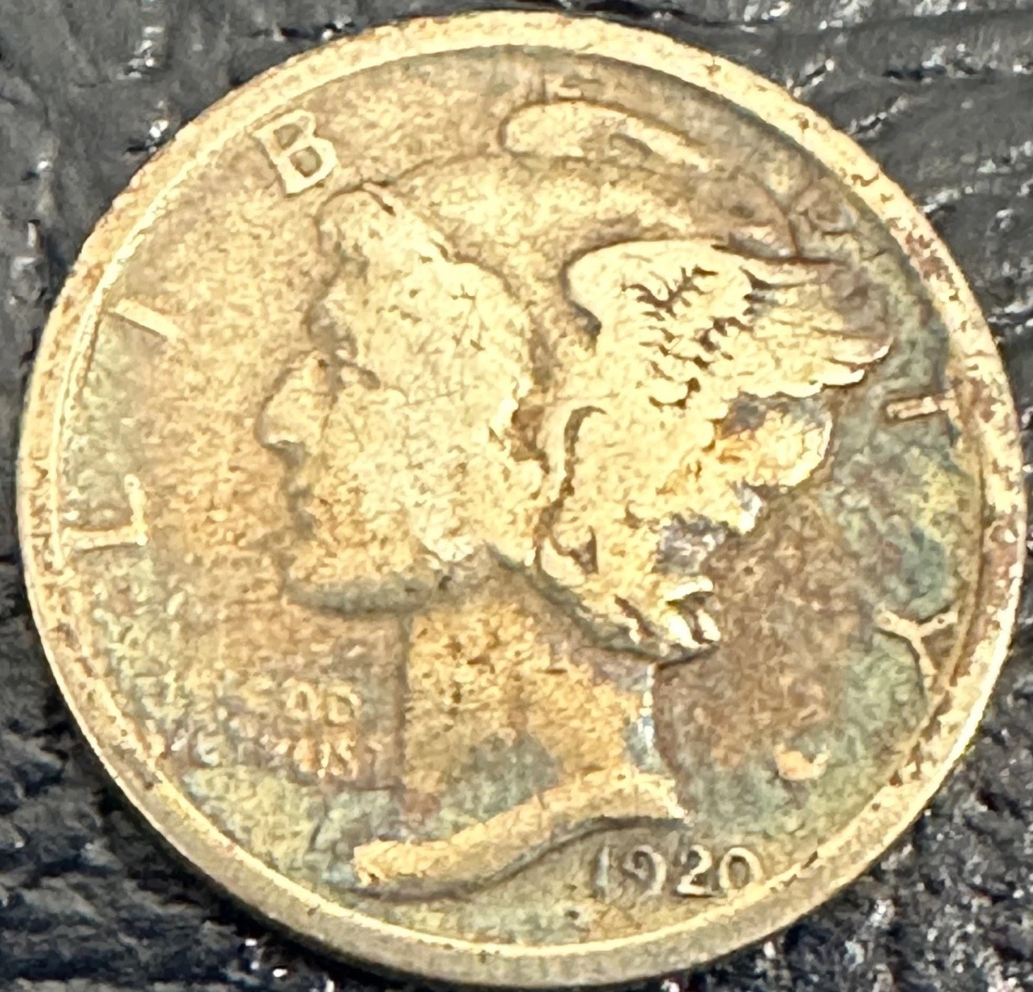1920 US Mercury Dime VF XF Rainbow Toner 90% Silver Collectible Coin