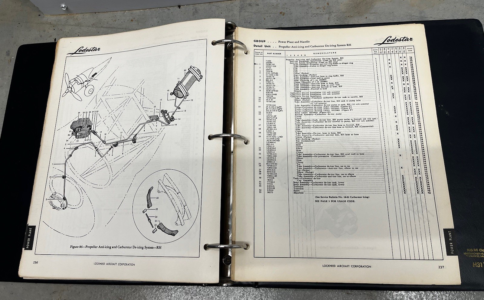 Lockheed Lodestar Model 18 Maintenance Parts Catalog-Original