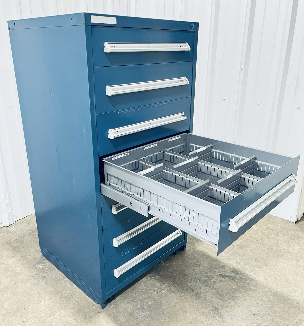 Stanley Vidmar Cabinet 7-Drawer Tool Cabinet Parts Storage 30" x 27-3/4" x 59"
