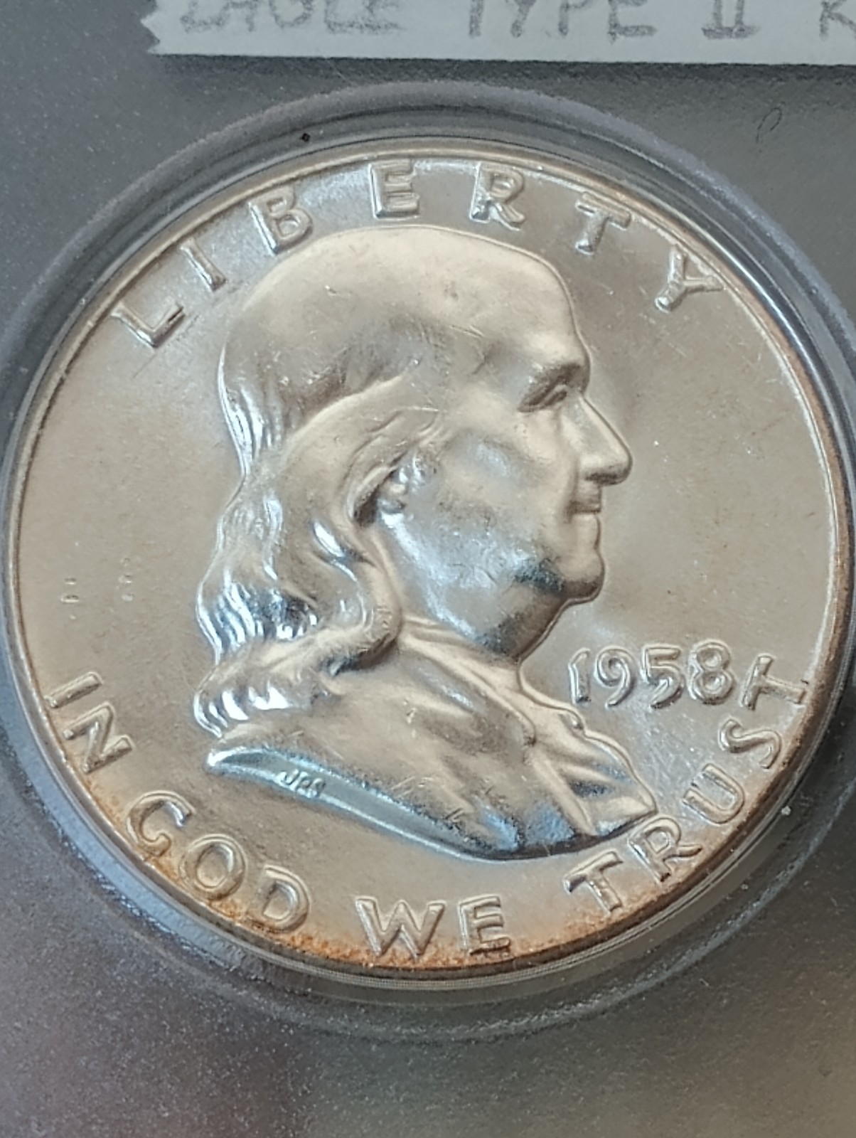 1958 Franklin Half Dollar Gem BU Reverse Eagle Type 2